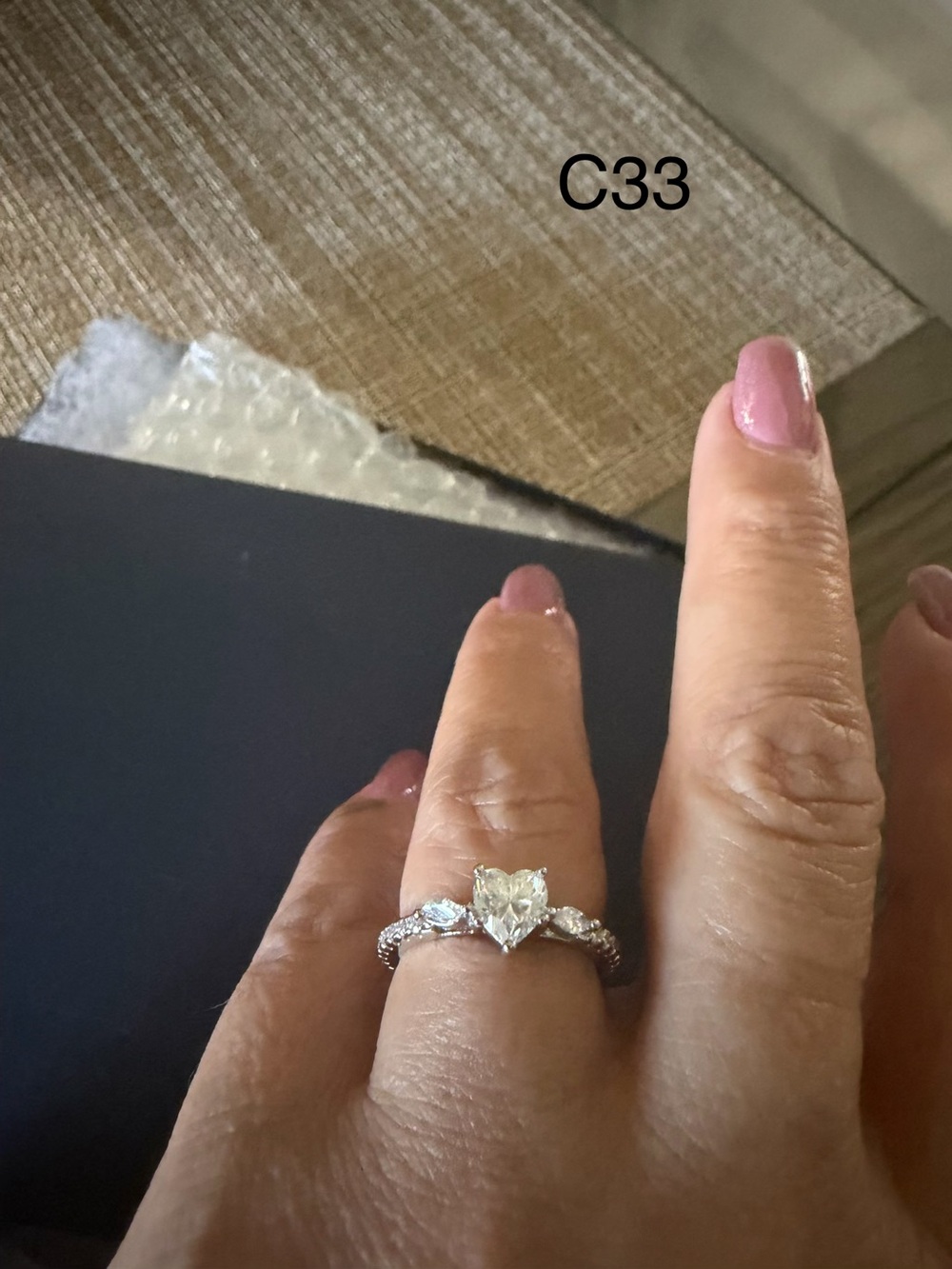 - Carat Moissanite Heart Shaped Engagement Ring, Women's Jewelry #7 - Picture 4 of 6